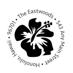 Hibiscus Flower Address Personalized Custom Return Address Rubber Stamp or Self Inking Stamp Tropical - Britt Lauren Stamps