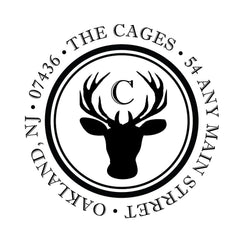 Deer Head Address Personalized Custom Return Address Rubber Stamp or Self Inking Stamp Rustic - Britt Lauren Stamps