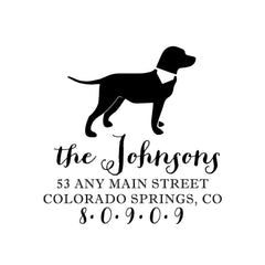 Dog with Bandana Address Personalized Custom Return Address Rubber Stamp or Self Inking Stamp Rustic - Britt Lauren Stamps