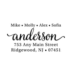 Family Names Anderson Personalized Script Custom Return Address Rubber Sor Self Inking Stamp - Britt Lauren Stamps