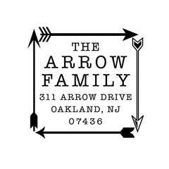 Arrow Square Address Personalized Custom Return Address Rubber Stamp or Self Inking Stamp - Britt Lauren Stamps