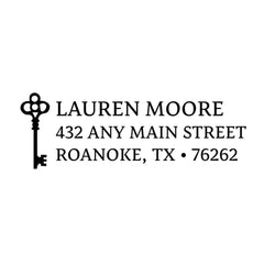 Key Personalized Script Custom Return Address Rubber Stamp or Self Inking Stamp - Britt Lauren Stamps