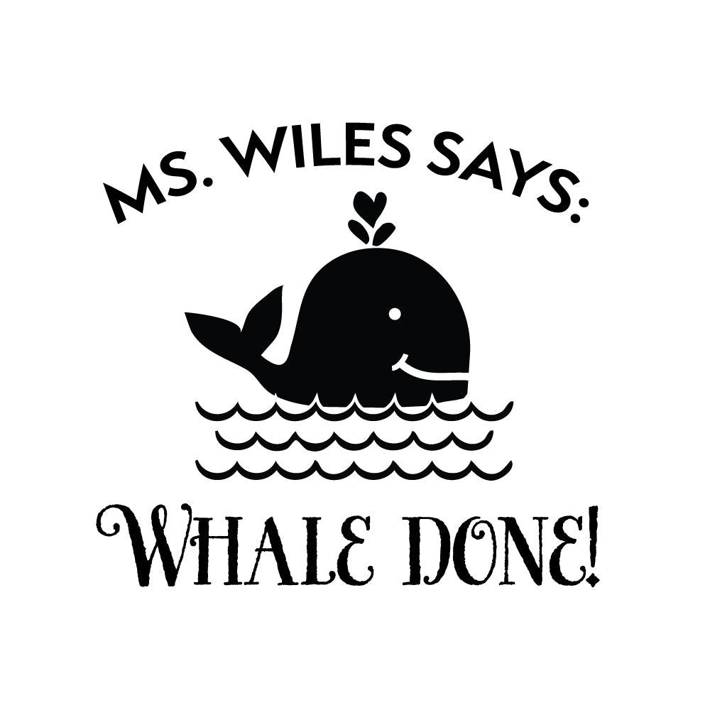 Whale Grading Homework Personalized Custom Rubber or Self Inking Stamp - Britt Lauren Stamps