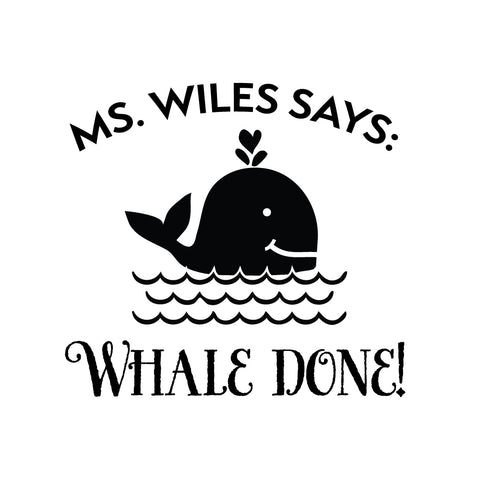 Whale Grading Homework Personalized Custom Rubber or Self Inking Stamp