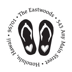 Flip Flop Heart Beach Address Personalized Custom Return Address Rubber Stamp or Self Inking Stamp - Britt Lauren Stamps