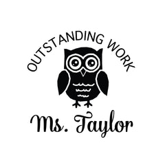 Owl Teacher Grading Homework Personalized Custom Rubber or Self Inking Stamp - Britt Lauren Stamps