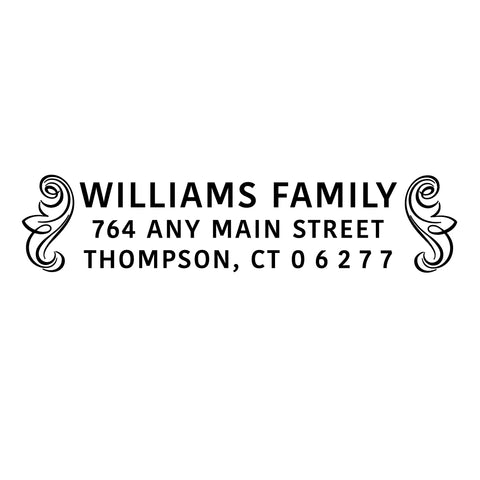 Williams Decorative Personalized Script Custom Return Address Rubber Sor Self Inking Stamp