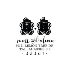 Gingerbread Cookie Stamp | Retun Address Personalized Custom | Rubber or Self Inking Christmas Holiday Baking