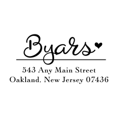Full Of Heart Personalized Script Custom Return Address Rubber or Self Inking Stamp - Britt Lauren Stamps