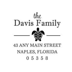 Sea Turtle Address Personalized Custom Return Address Rubber or Self Inking Stamp Ocean Beach - Britt Lauren Stamps