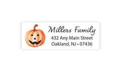 Pumpkin Return Address Personalized Labels Stickers - Custom Happy Halloween