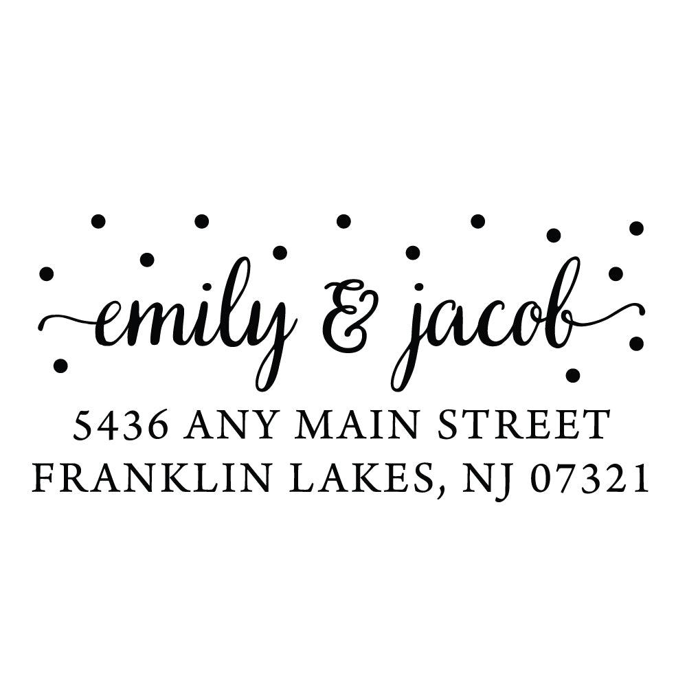 Confetti Personalized Script Custom Return Address Rubber Sor Self Inking Stamp - Britt Lauren Stamps