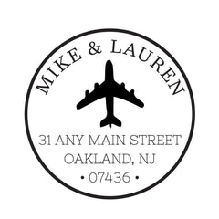 Airplane Pilot Personalized Custom Return Address Rubber Stamp or Self Inking Stamp Pilot - Britt Lauren Stamps