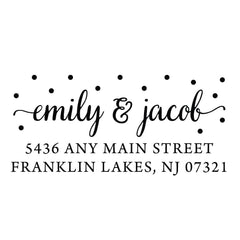 Confetti Personalized Script Custom Return Address Rubber Sor Self Inking Stamp - Britt Lauren Stamps