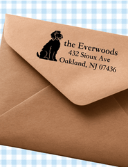Custom Goldendoodle Address Stamp – Personalized Return Address Stamp, Dog Lover Gift, Self-Inking or Wood Rubber Stamp