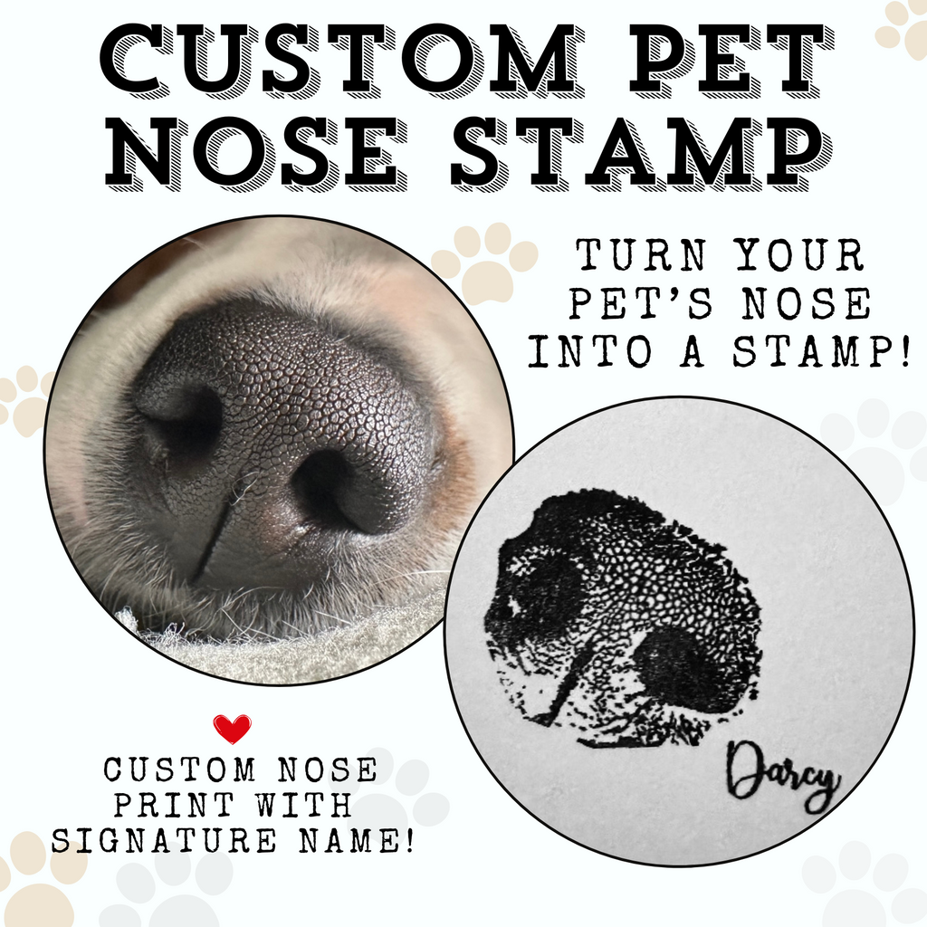Custom Dog Nose Print Rubber Stamp – A Sweet Keepsake of Your Best Friend