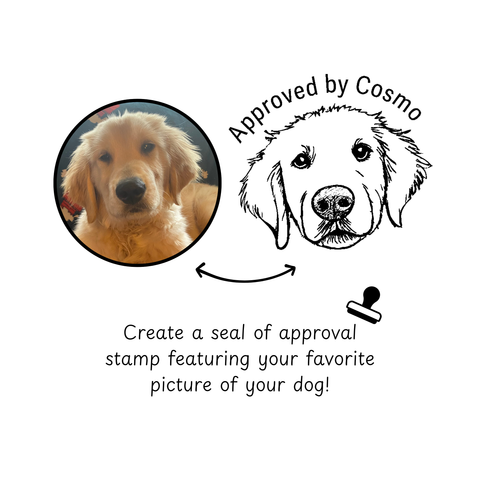 Custom Dog Face Approved Stamp, Rubber or Self-Inking , Keepsake Gift