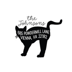 Halloween Black Cat Stamp | Retun Address Personalized Custom | Rubber or Self Inking Stamp