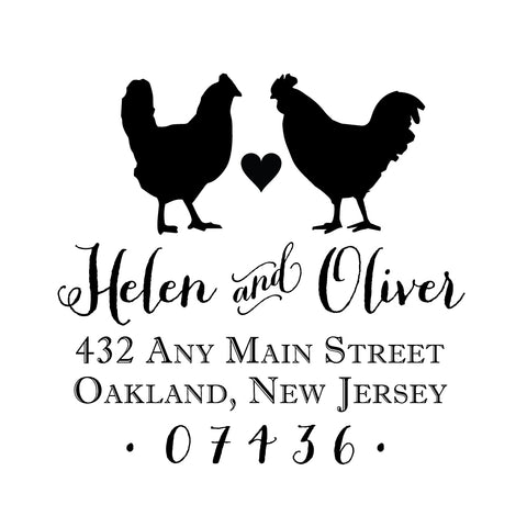 Chicken Address Personalized Custom Return Address Rubber or Self Inking Stamp Farm Rustic Eggs