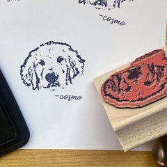 Custom Dog Pet Portrait Face Stamp - Rubber or Self-Inking - Keepsake