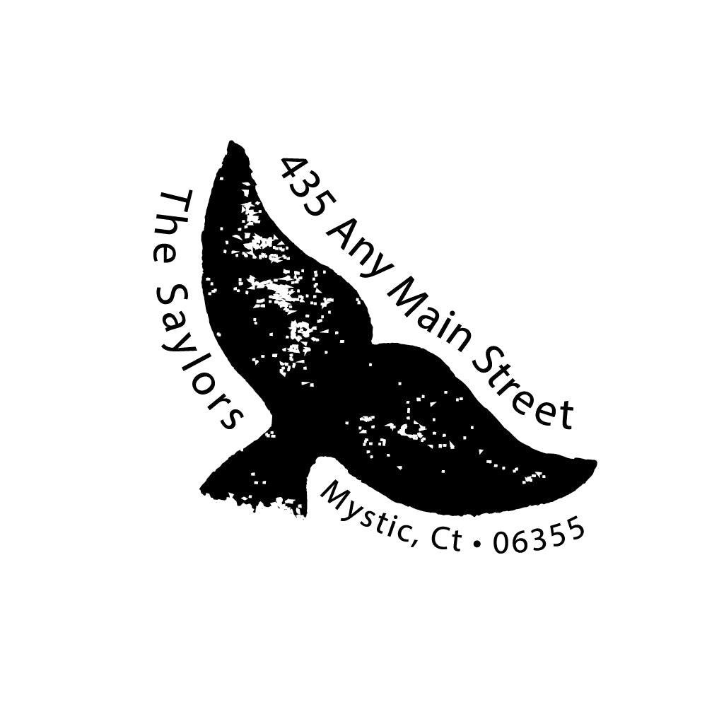 Whale Tail Address Rubber Stamp | Nautical Personalized Custom Stamping - Britt Lauren Stamps