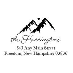Mountain Love Heart Address Personalized Custom Return Address Rubber Stamp or Self Inking Stamp - Britt Lauren Stamps