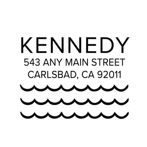 Personalized Custom Return Address Rubber Stamp or Self Inking Stamp Ocean Lake Waves Nautical Beach Name