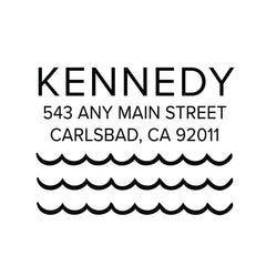 Personalized Custom Return Address Rubber Stamp or Self Inking Stamp Ocean Lake Waves Nautical Beach Name - Britt Lauren Stamps