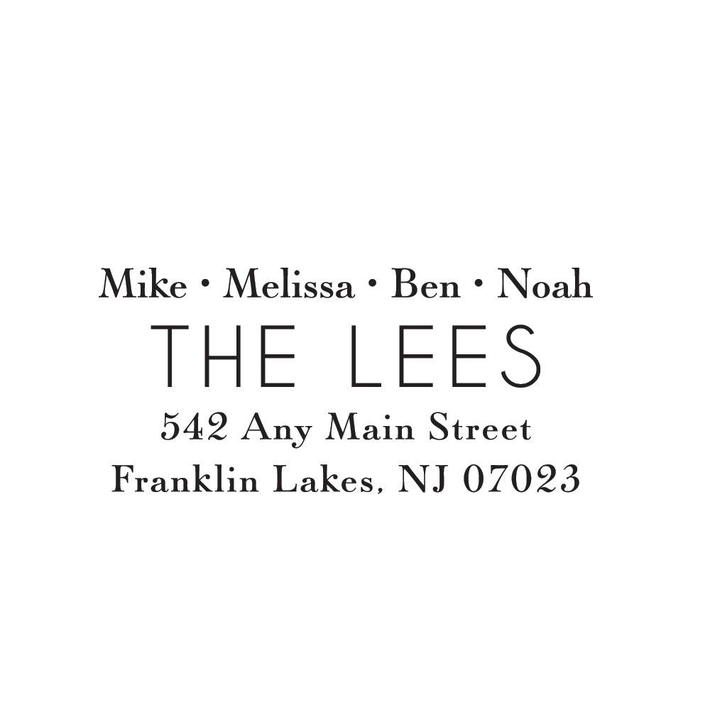 Couple Family Names Lees  Personalized Script Custom Return Address Rubber Sor Self Inking Stamp - Britt Lauren Stamps