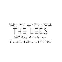 Couple Family Names Lees  Personalized Script Custom Return Address Rubber Sor Self Inking Stamp - Britt Lauren Stamps