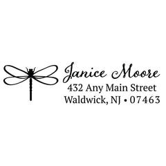 Dragonfly Address Personalized Custom Return Address Rubber or Self Inking Stamp - Britt Lauren Stamps