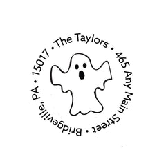 Ghost Halloween Stamp | Retun Address Personalized Custom | Rubber or Self Inking Stamp