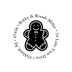 Gingerbread Man Stamp | Retun Address Personalized Custom | Rubber or Self Inking Christmas Holiday Nautical