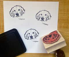 Custom Dog Pet Portrait Face Stamp - Rubber or Self-Inking - Keepsake