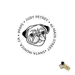 Pug Address Stamp, Custom Self-Inking Love Personalized Gift Dog Lover