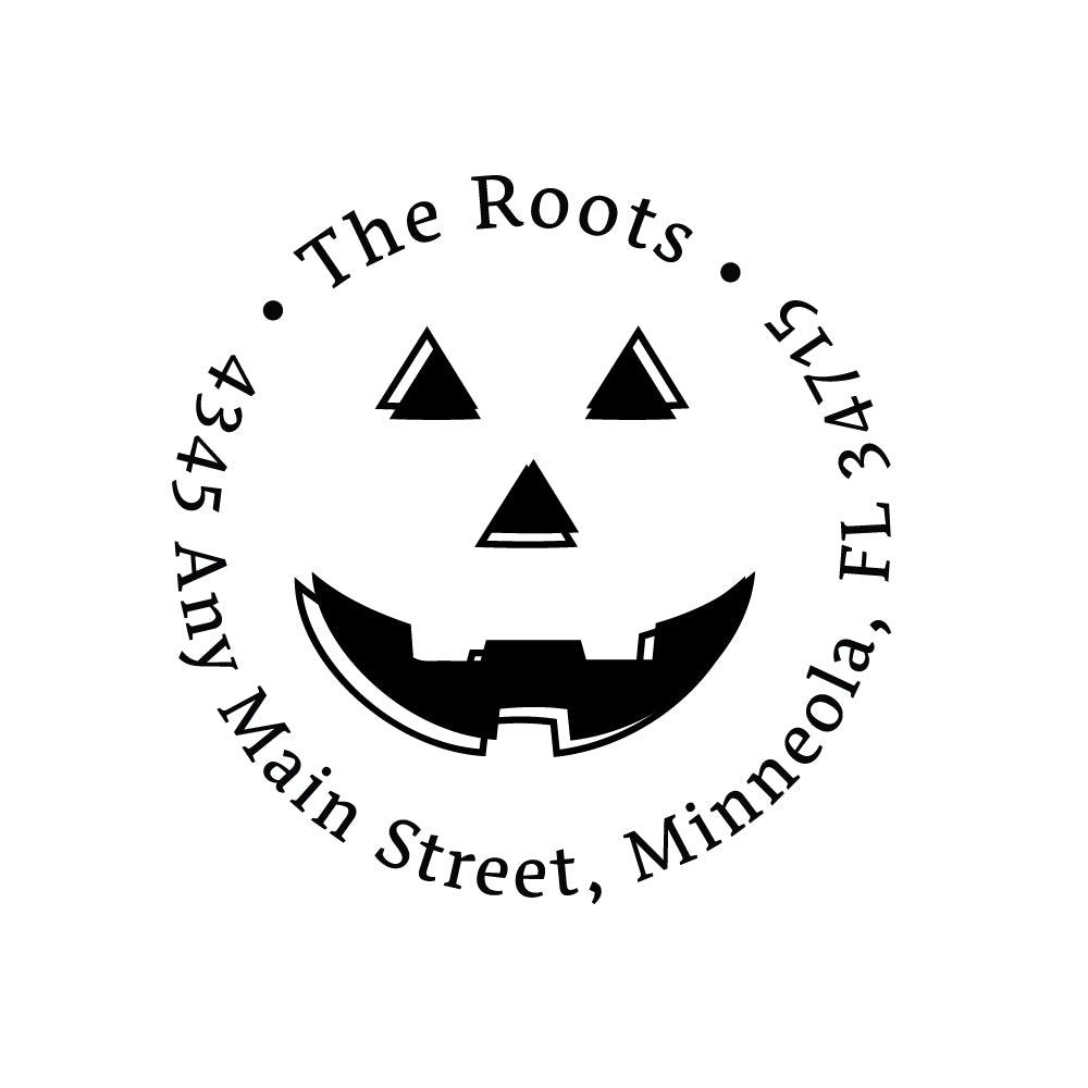 Halloween Pumpkin Face  Stamp | Retun Address Personalized Custom | Rubber or Self Inking Stamp