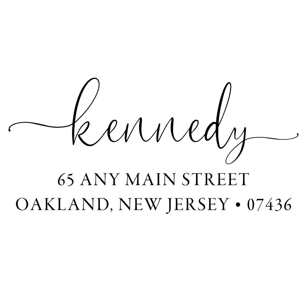 Kennedy Script Personalized Script Custom Return Address Rubber Sor Self Inking Stamp - Britt Lauren Stamps