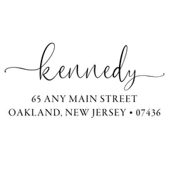 Kennedy Script Personalized Script Custom Return Address Rubber Sor Self Inking Stamp - Britt Lauren Stamps