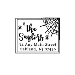 Halloween Spider Web Stamp | Retun Address Personalized Custom | Rubber or Self Inking Stamp