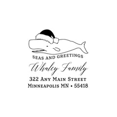 Whale Christmas Stamp | Retun Address Personalized Custom | Rubber or Self Inking Christmas Holiday Gift