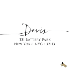 Personalized Custom Return Address Rubber Stamp or Self Inking Stamp Swish Classic Script Last Name Handwriting - Britt Lauren Stamps