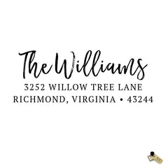 Script Calligraphy Monroe Style Personalized Custom Return Address Rubber Stamp or Self Inking RSVP Envelope Handwriting Stationery Paint Brush Font Couple - Britt Lauren Stamps