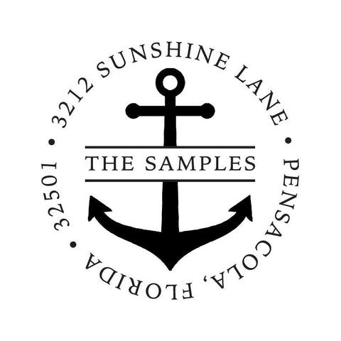 Anchor Name Nautical Address Personalized Custom Return Address Rubber Stamp or Self Inking Stamp Beach