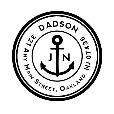 Anchor Monogram Nautical Address Personalized Custom Return Address Rubber Stamp or Self Inking Stamp Anchor Beach