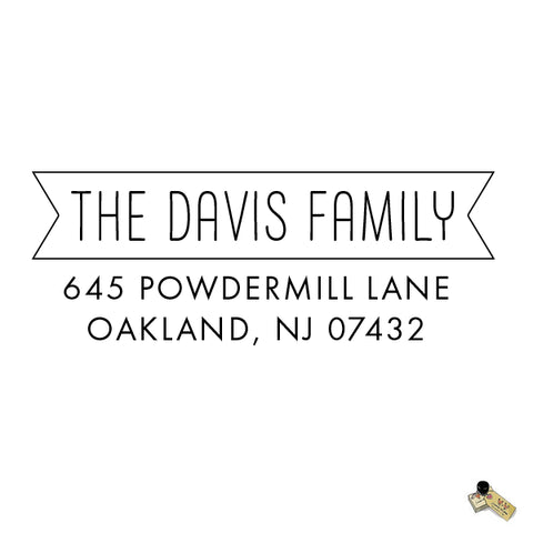 Personalized Custom Return Address Rubber Stamp or Self Inking Stamp Names Banner
