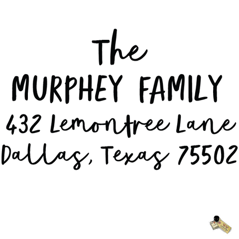 Murphey Personalized Custom Return Address Rubber Stamp or Self Inking Stamp Bold Script Last Name Handwriting