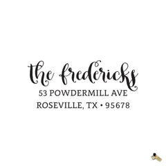 Script Calligraphy Style Personalized Custom Return Address Rubber Stamp or Self Inking RSVP Envelope Stationery Heart Couple - Britt Lauren Stamps