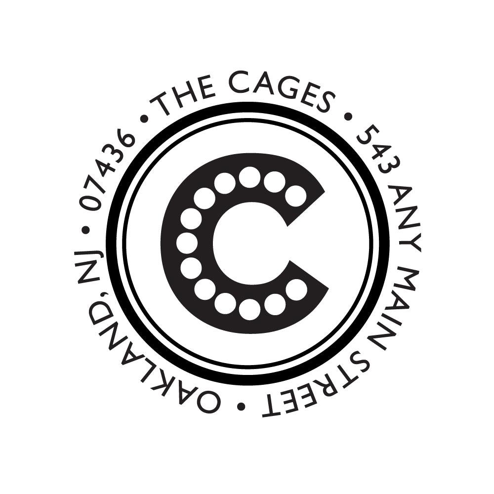 circle round dot monogram stamp