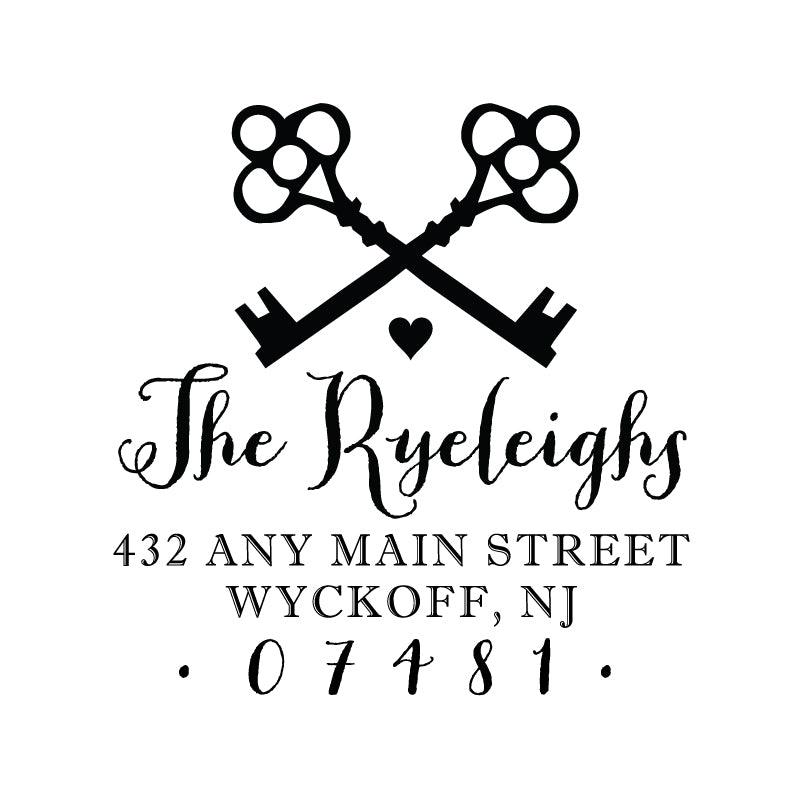 Keys Address Personalized Custom Return Address Rubber Stamp or Self Inking Stamp Home Sweet Home - Britt Lauren Stamps