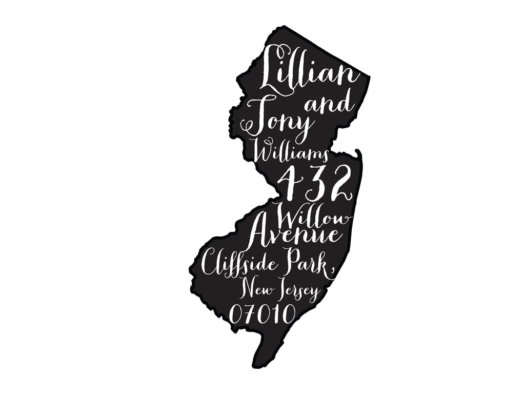 New Jersey Script Address Stamp Jersey Strong - Return Address Rubber Stamp - Britt Lauren Stamps
